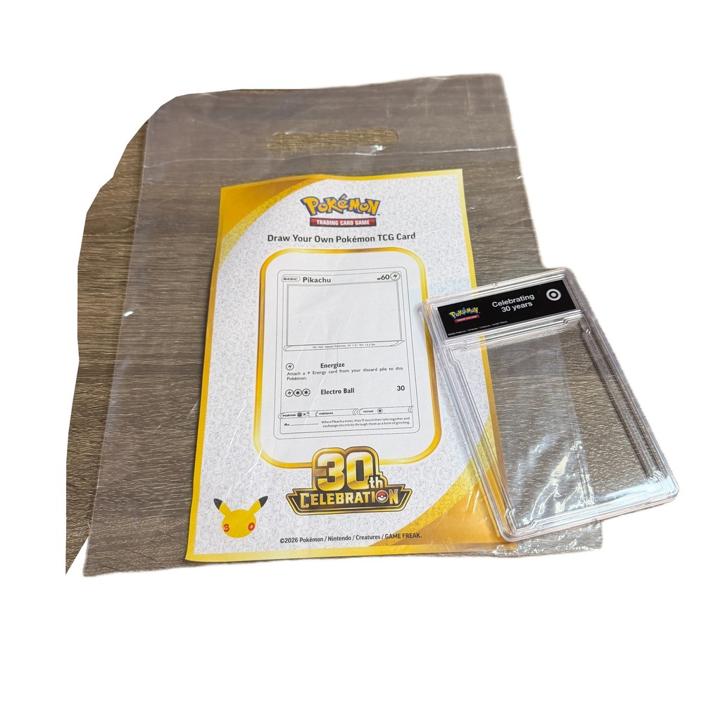 Pokemon 30th Anniversary Target Exclusive Slab and Pikachu Activity Sheet Set